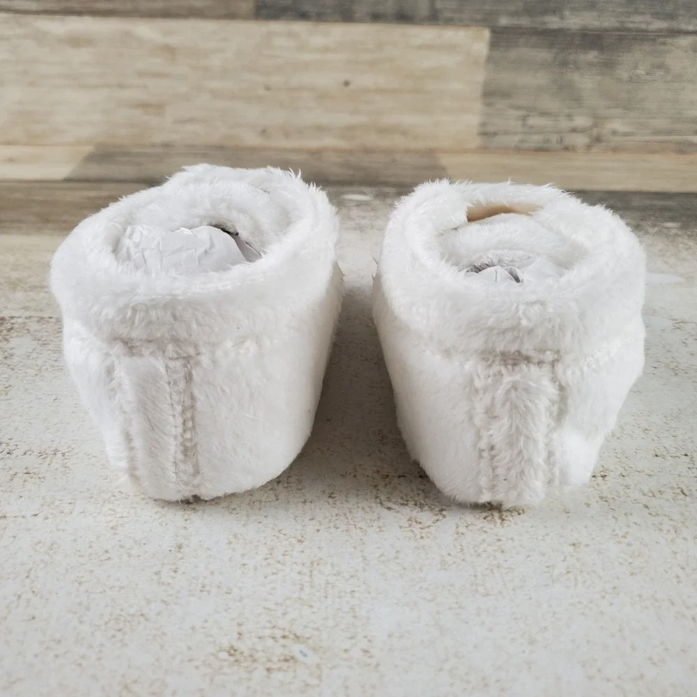 Ugg Bixbee Kids Booties Sz 4 - 5 Vanilla Fleece Hook & Loop Comfort Baby Boots